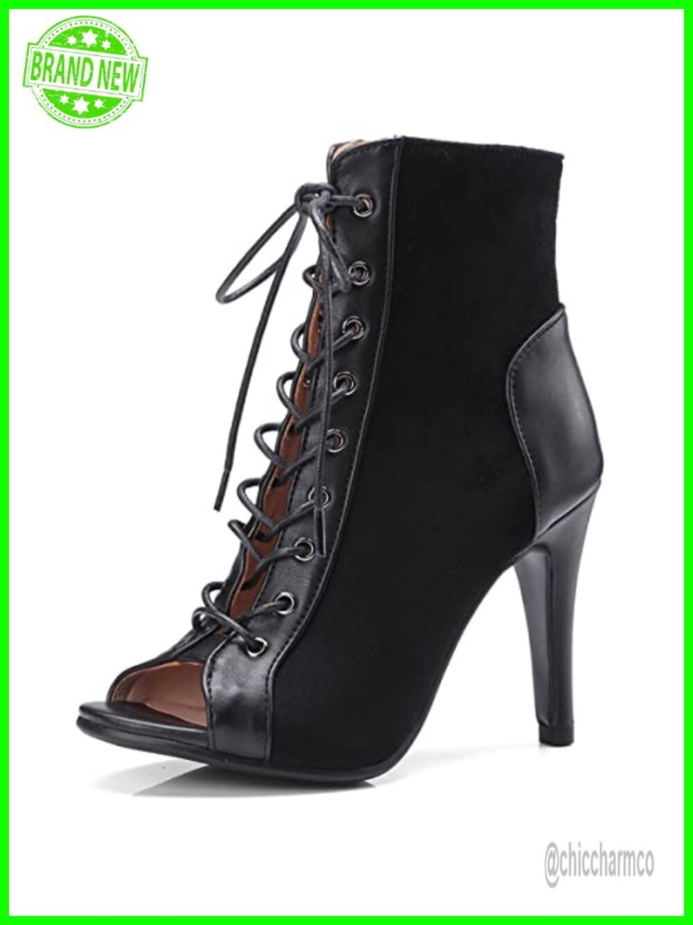 10cm Heels Dance Shoes Lace Up Stiletto Heeled Sandals